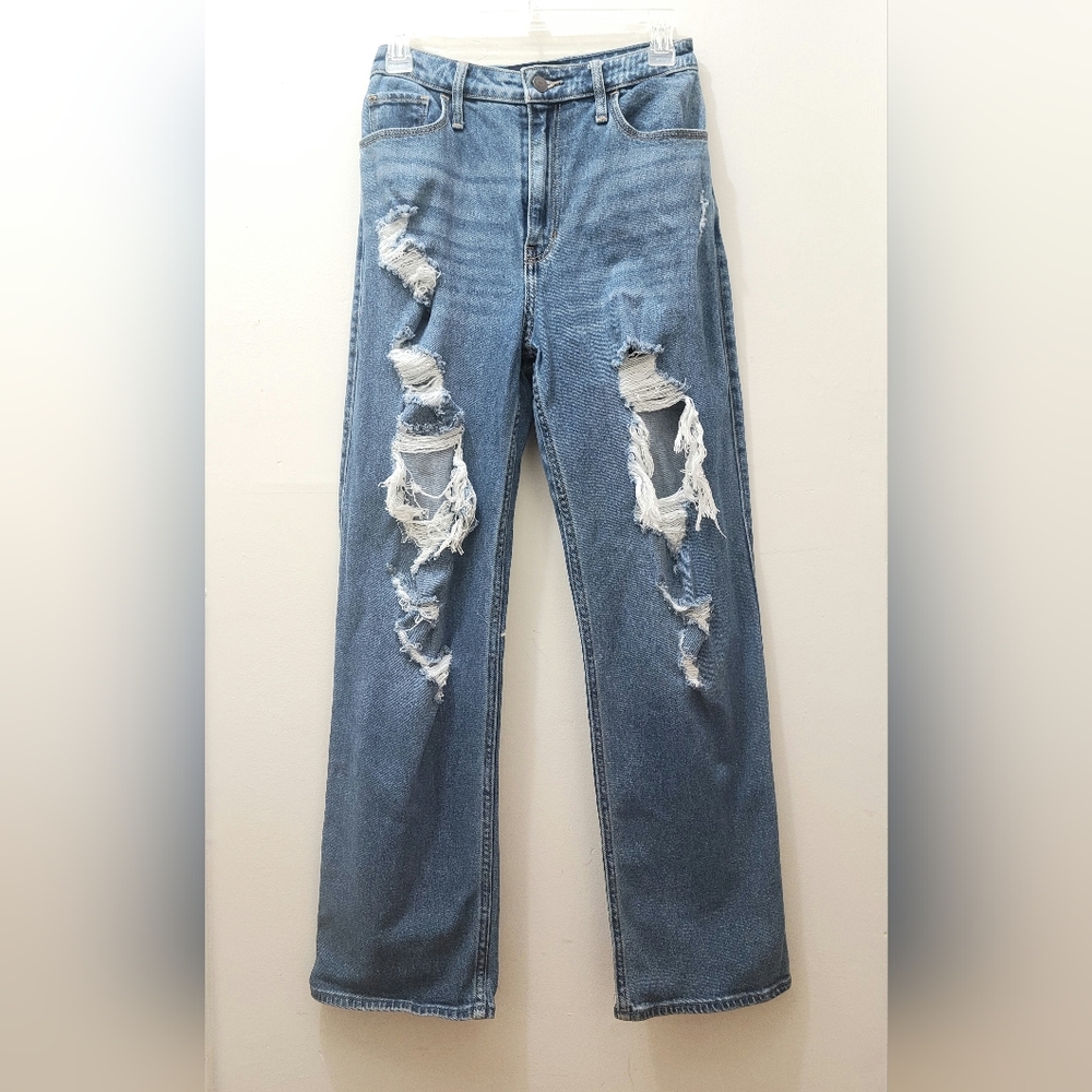 Hollister Ultra high-rise Dad Jean Distressed  Stretch 3R